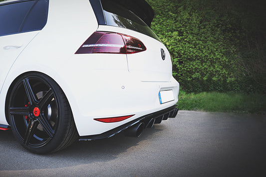 Diffusor Heck Ansatz für VW GOLF Mk7 GTI CLUBSPORT schwarz matt