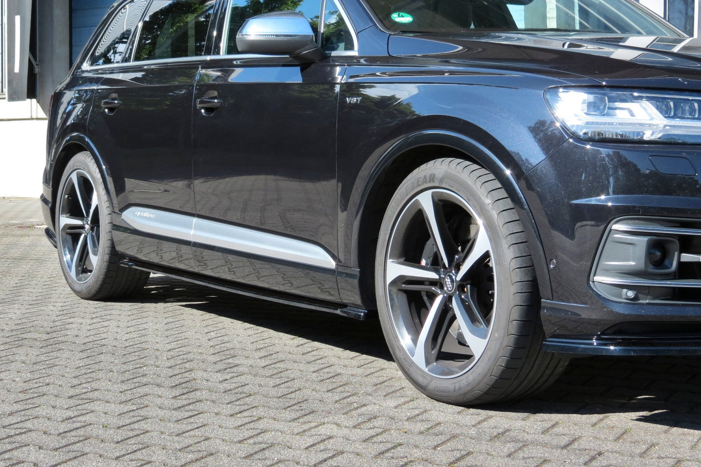 Seitenschweller Ansatz für Audi SQ7 / Q7 S-Line Mk.2 schwarz matt