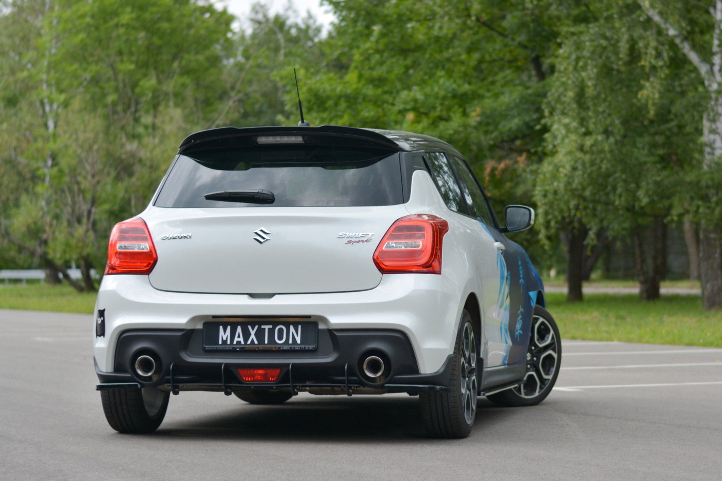 Heck Ansatz Flaps Diffusor für SUZUKI SWIFT 6 SPORT Carbon Look