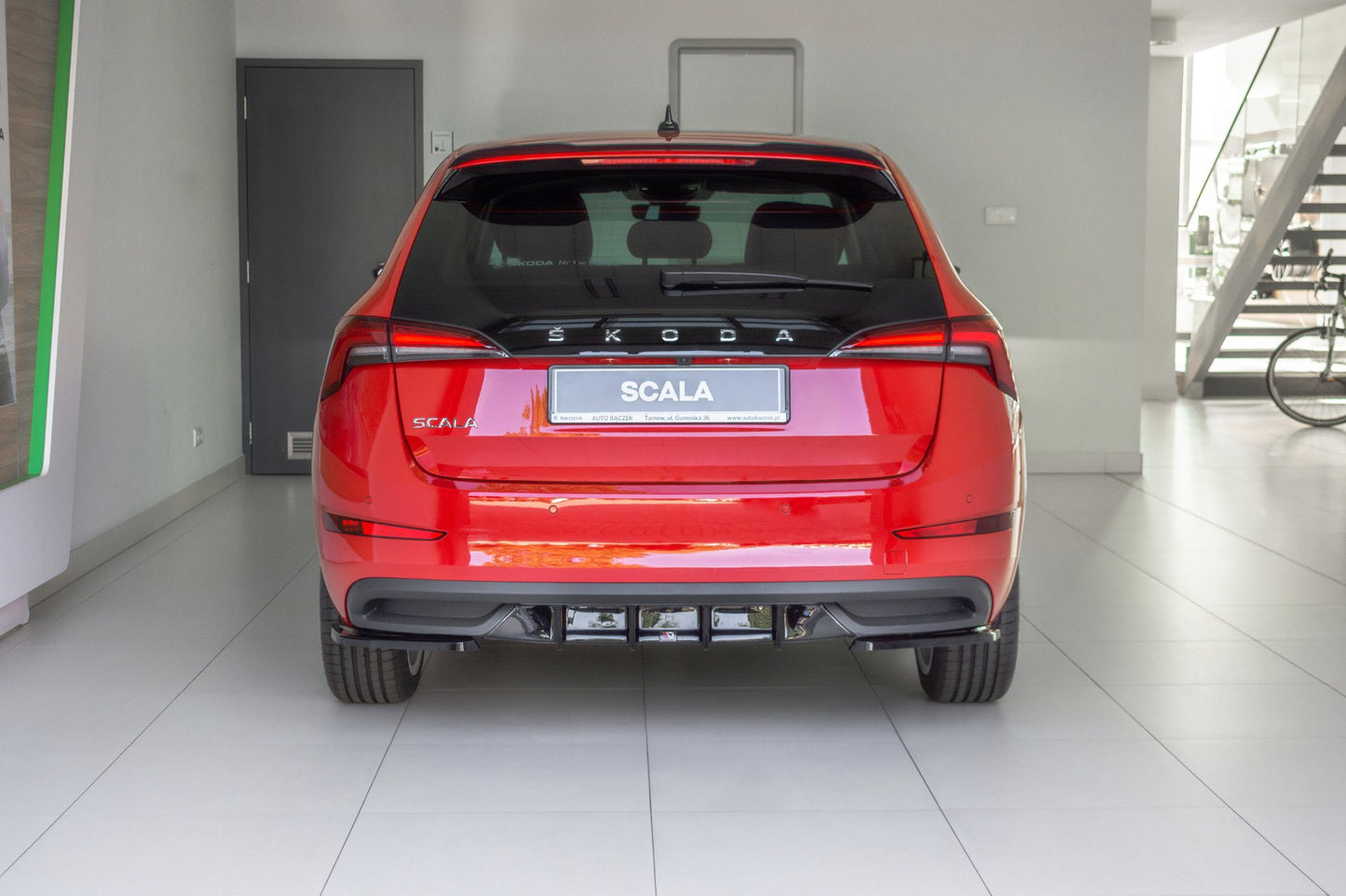 Heck Ansatz Flaps Diffusor für Skoda Scala schwarz matt