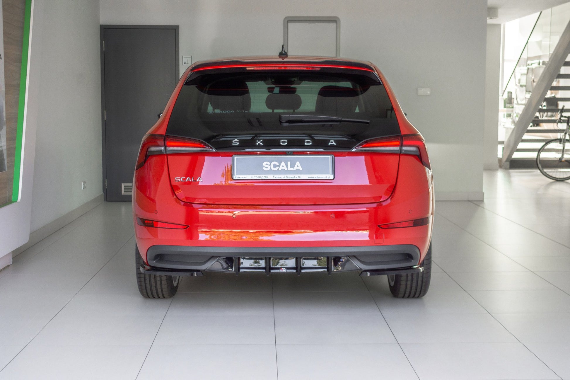 Heck Ansatz Flaps Diffusor für Skoda Scala Carbon Look