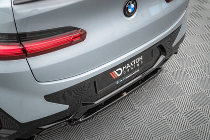 Mittlerer Diffusor Heck Ansatz für BMW X4 M-Paket G02 Facelift schwarz Hochglanz