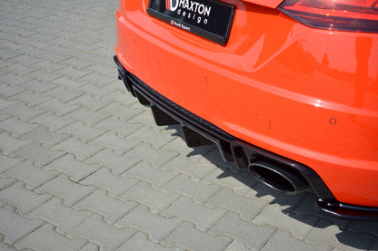 Diffusor Heck Ansatz für Audi TT RS 8S schwarz matt