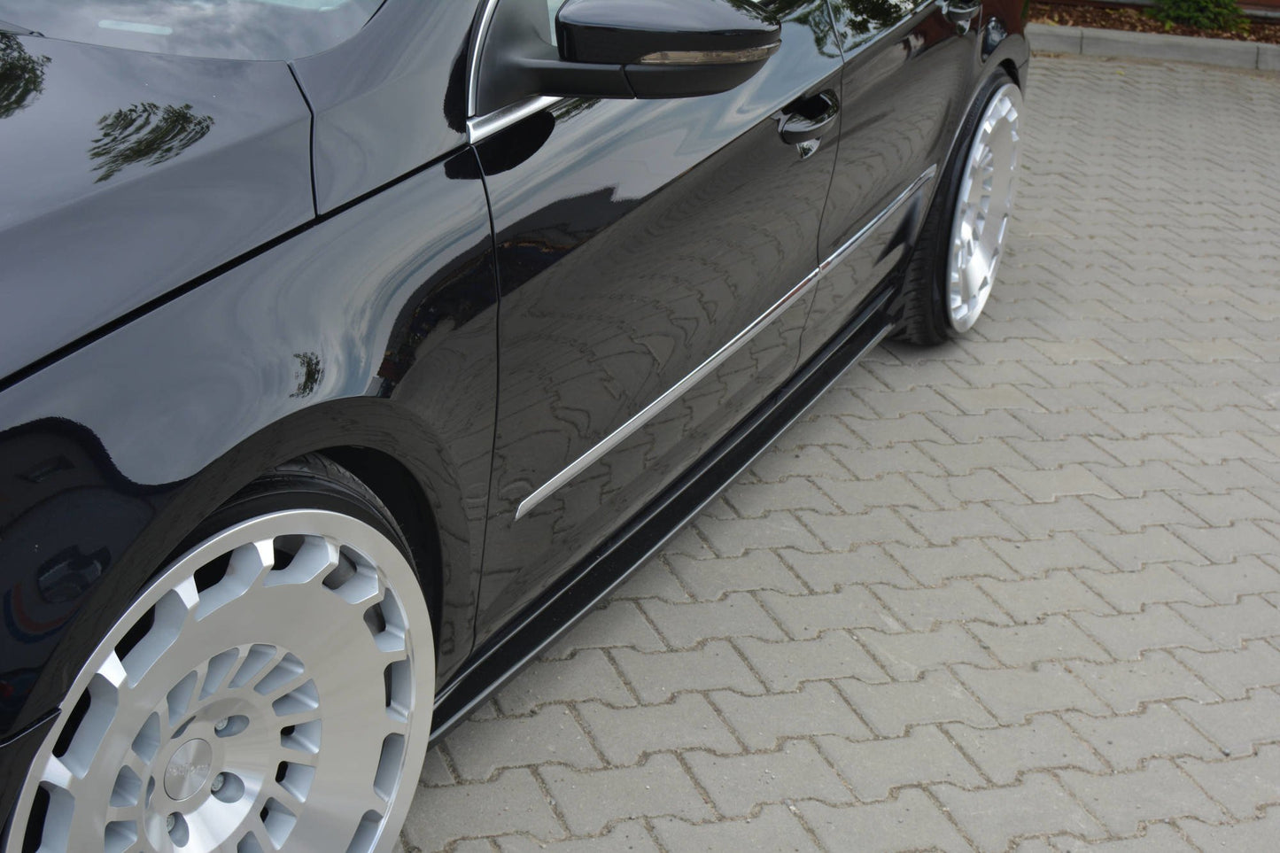 Seitenschweller Ansatz für VW PASSAT CC STANDARD schwarz matt