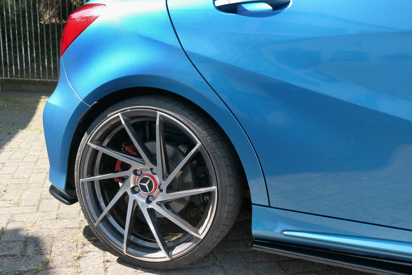 Heck Ansatz Flaps Diffusor für  Mercedes W176 AMG-LINE vor Facelift schwarz matt