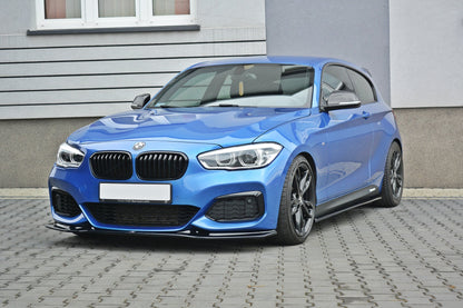 Front Ansatz V.3 für  BMW 1er F20/F21 M-Power schwarz Hochglanz