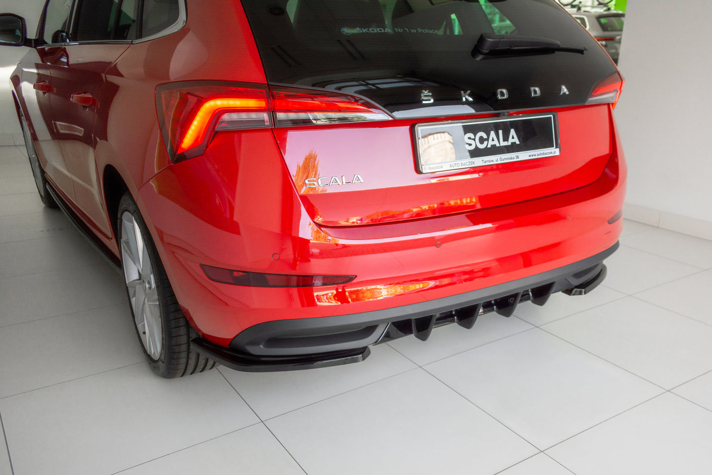 Diffusor Heck Ansatz für Skoda Scala schwarz matt