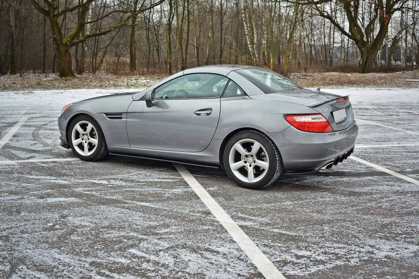 Seitenschweller Ansatz für Mercedes SLK R172 schwarz matt