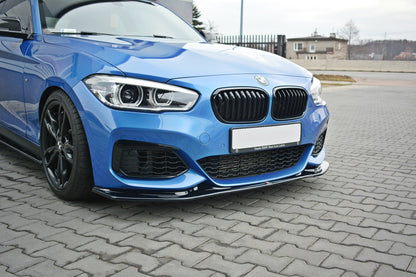 Front Ansatz V.3 für  BMW 1er F20/F21 M-Power schwarz Hochglanz