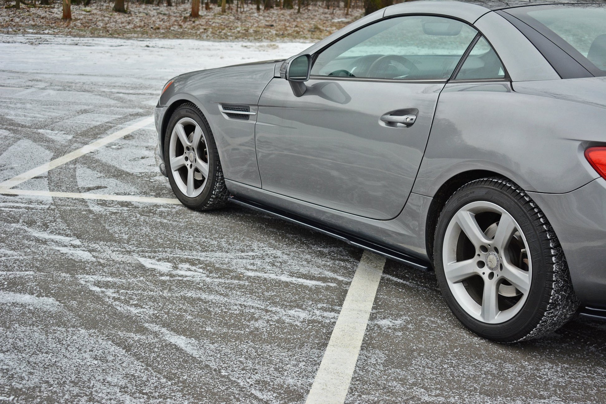Seitenschweller Ansatz für Mercedes SLK R172 schwarz matt