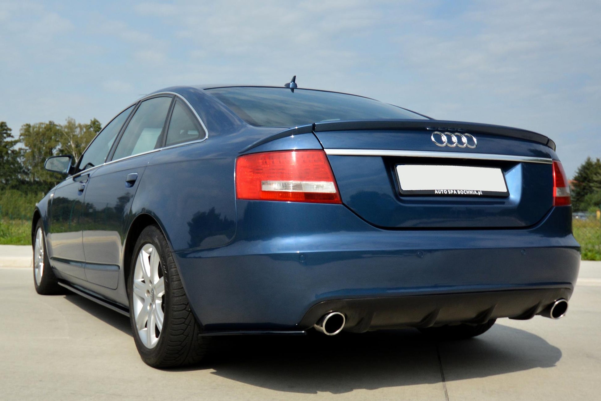 Seitenschweller Ansatz für Audi A6 S-Line C6 / C6 FL schwarz matt
