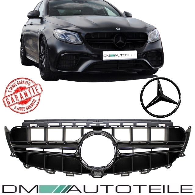 Sport Edition Kühlergrill Schwarz Glanz +Original Stern lackiert passt für Mercedes E Klasse W213 S213 C238 A238 ab 2016 nicht AMG 63