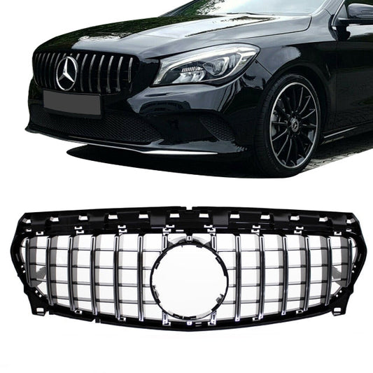 Sport-Kühlergrill für Panamericana GT Chrom Schwarz passend für Mercedes CLA W117 ab 2016 (Mopf)