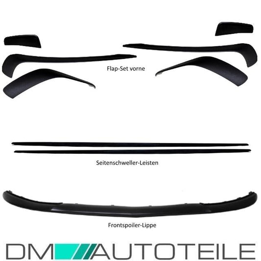 Front Spoiler Set 9 tlg. passt für Mercedes W176 AMG Paket Aero Spoiler Umbau Bj 12-15