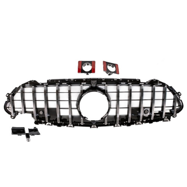 Sport-Kühlergrill für Panamericana GT Chrom passt für Mercedes C257 CLS Bj ab 2018 auch Kamera