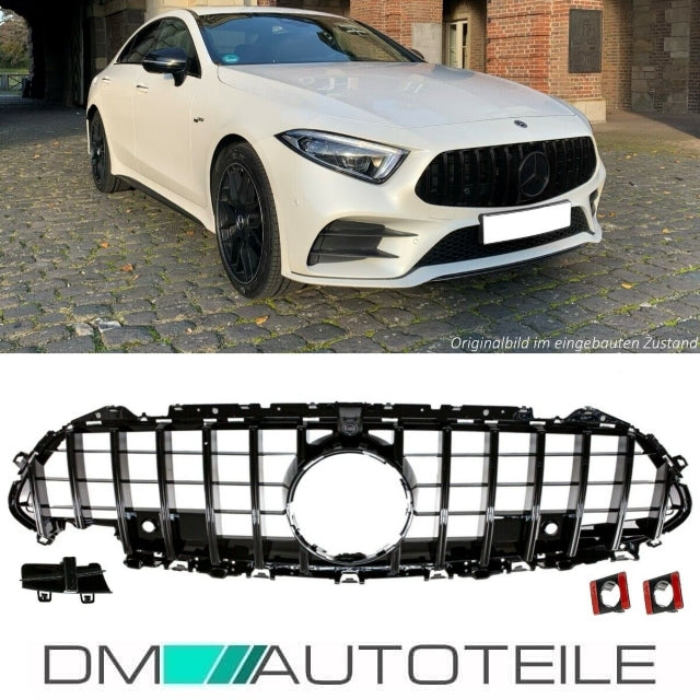Sport-Kühlergrill für Panamericana GT Schwarz passt für Mercedes CLS C257 auch Kamera + PDC ab 2018