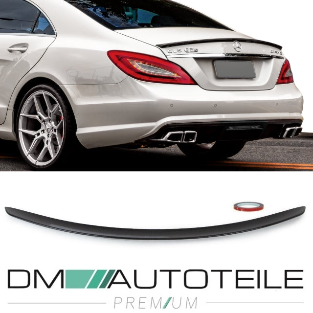 Set Heckspoiler Lippe schwarz matt +3M passt für Mercedes CLS W218 auch AMG Bj ab 2011 aus ABS