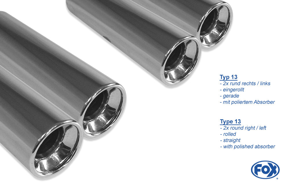 Ford Mondeo IV Fließheck Endschalldämpfer rechts/links - 2x80 Typ 13 rechts/rechts