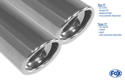 Audi A8 Typ 4E Endschalldämpfer rechts/links Ø70mm - 2x80 Typ 17 rechts/links