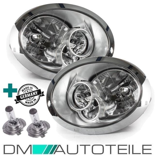 Set Mini R50 R52 R53 Scheinwerfer Rechts & Links Chrom 04-06 Facelift H7/H7 + H7 Birnen