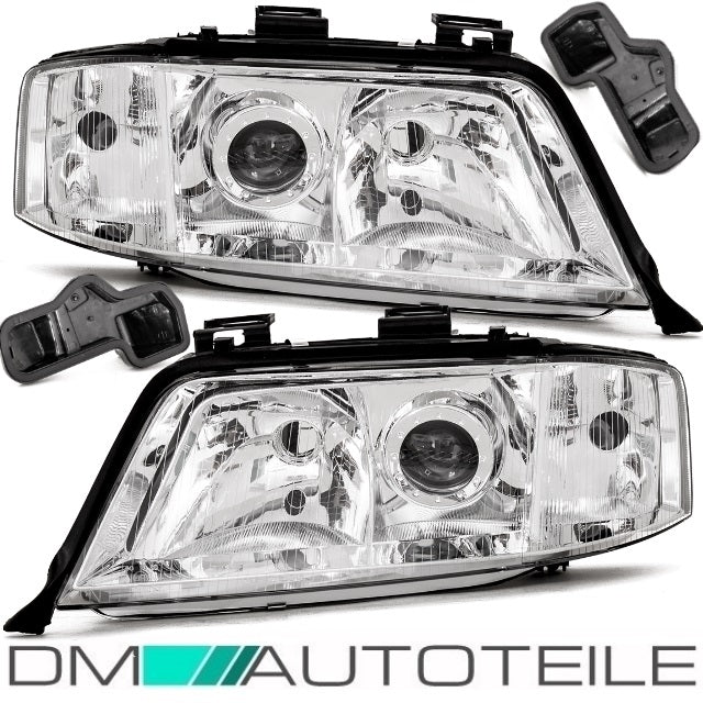 Set Audi A6 4B Scheinwerfer Rechts+Links 97-01 H7/H1 Klarglas für elektr.LWR OEM