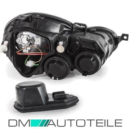 Scheinwerfer Rechts + H7 Birne + LWR Motor passt für VW Polo 9N ab 2001-2005