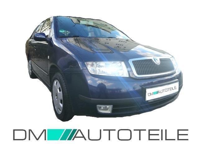 Set Skoda Fabia 6Y Scheinwerfer rechts Chrom Schwarz Bj 99-07 für LWR H7/H3 +1x H7 Birne