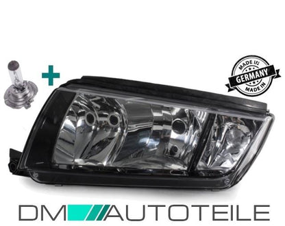 Set Skoda Fabia 6Y Scheinwerfer links Chrom Schwarz Bj 99-07 für LWR H7/H3 +1x H7 Birne