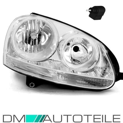 Scheinwerfer Rechts Chrom Halogen H7/H7 + LWR passt für VW Golf 5 Jetta 05-10
