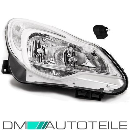 Opel Corsa D Scheinwerfer rechts Klarglas 11-14 Facelift + Tagfahrlicht H7/H1
