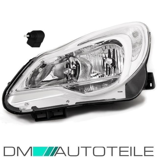 Opel Corsa D Scheinwerfer links Klarglas 11-14 Facelift + Tagfahrlicht H7/H1