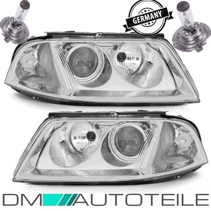 Scheinwerfer SET + LWR H7/H7 + 2x H7 Birnen passt für VW Passat 3BG ab 2000-2005