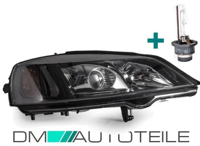 Set Opel Astra G Xenon Scheinwerfer rechts Schwarz Bj 97-04 für LWR D2S/H7+Brenner