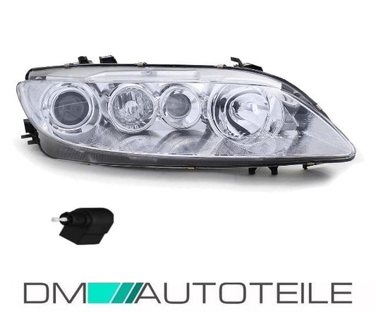 Mazda 6 Scheinwerfer Rechts Klarglas Bj 02-05 +Nebelscheinwerfer + Stellmotor H1/H1/H3