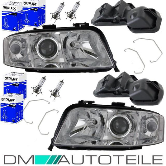 Set Audi A6 4B C5 Facelift Scheinwerfer rechts links 01-05 H7/H7 Klarglas + H7 Birnen