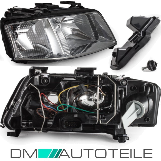 Set Audi A6 4B Scheinwerfer 97-00 H7/H1 Klarglas für LWR+ Satz 4x Philips Birnen