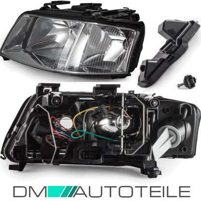 Set Audi A6 4B Scheinwerfer 97-00 H7/H1 Klarglas für LWR+ Satz 4x Philips Birnen