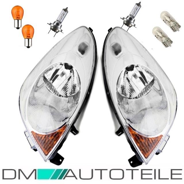 Set Nissan Note E11 Scheinwerfer Rechts & Links H4 05-09 +Birnen Paket