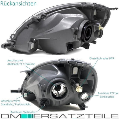 Set Toyota Yaris P1F Scheinwerfer links+rechts 03-05 H4 Valeo System + Birnen SET