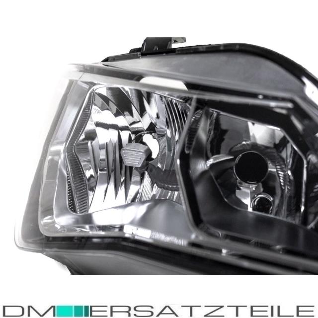 SET Seat Ibiza 6J Scheinwerfer Rechts Klarglas Chrom Schwarz 12-15 H7/H7 + Birnen SET