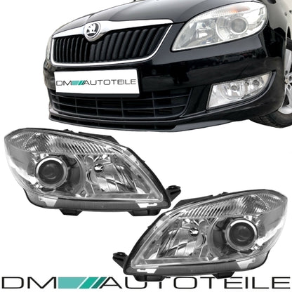 Set Skoda Fabia 5J Facelift Scheinwerfer SET Klarglas H7/H7 ab 2010-2014