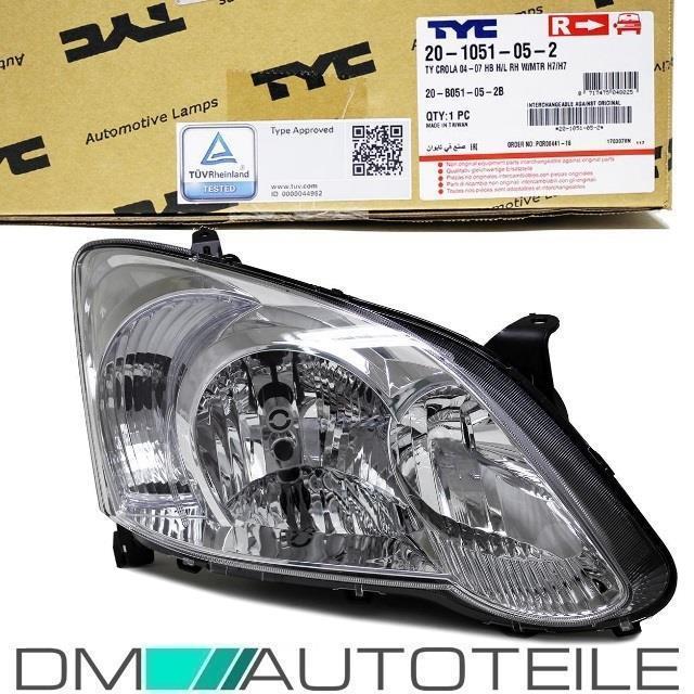 Toyota Corolla E12 Scheinwerfer rechts 04-07 H7/H7 + Stellmotor  für Valeo