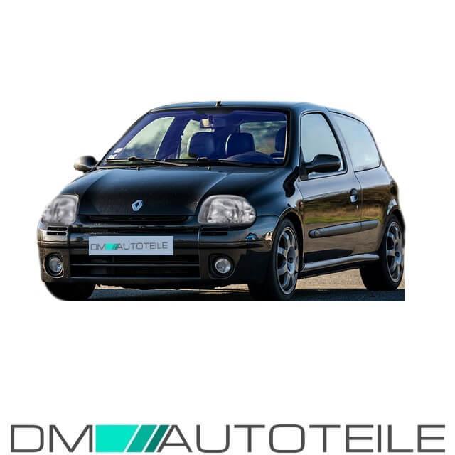 Set Renault Clio II 2 Scheinwerfer Rechts & Links Klarglas Schwarz H4 Bj 98-01
