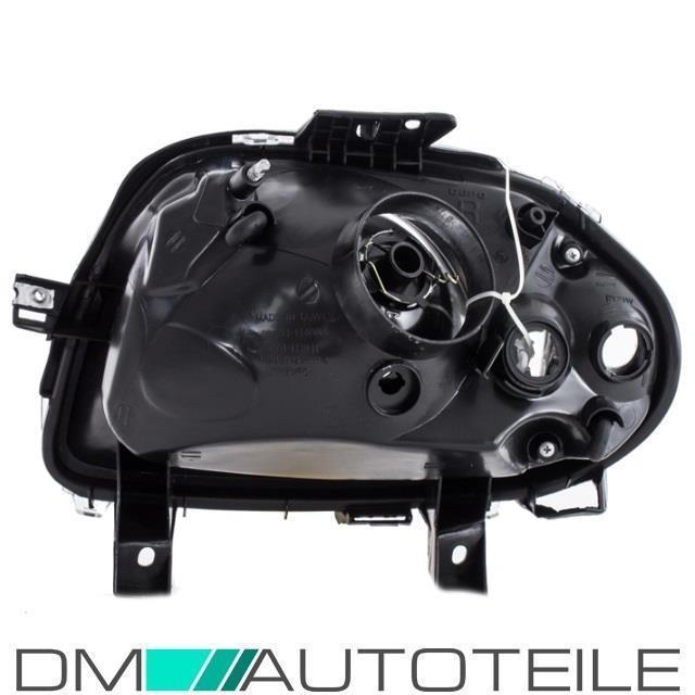 Set Renault Clio II 2 Scheinwerfer Rechts & Links Klarglas Schwarz H4 Bj 98-01 +Birnen