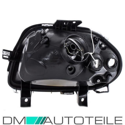 Set Renault Clio II 2 Scheinwerfer Rechts & Links Klarglas Schwarz H4 Bj 98-01 +Birnen