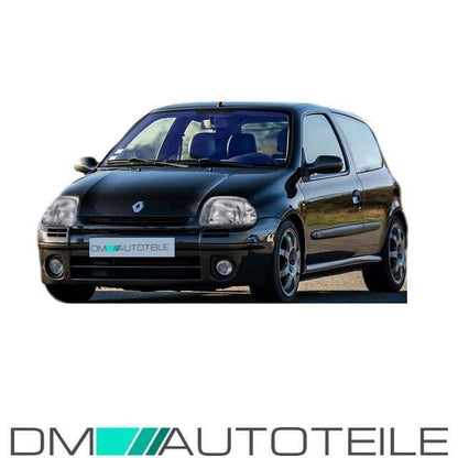 Set Renault Clio II 2 Scheinwerfer Rechts & Links Klarglas Schwarz H4 Bj 98-01 +Birnen