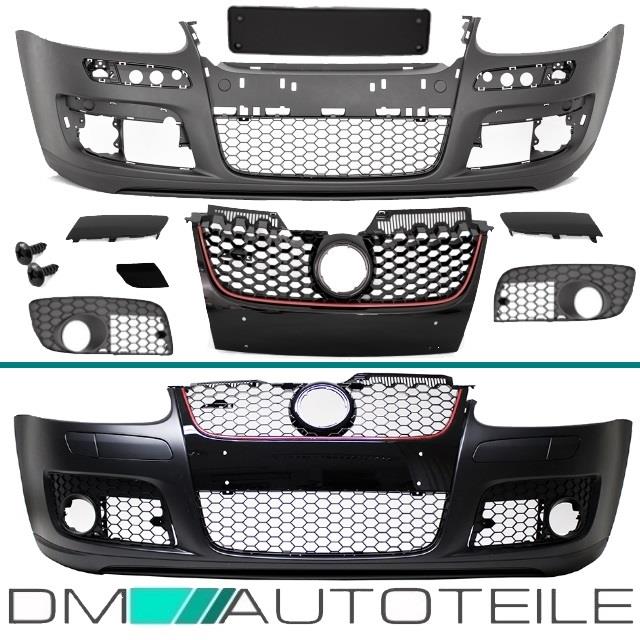Stoßstange Vorne aus ABS ZUBEHÖR SET passt für VW Golf 5 + Wabengrill GTI + ABE
