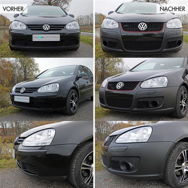 Stoßstange Vorne aus ABS ZUBEHÖR SET passt für VW Golf 5 + Wabengrill GTI + ABE