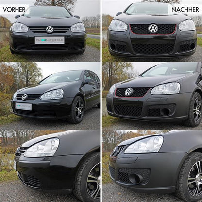 STOßSTANGE Vorne SET + GITTER + ZUBEHÖR KOMPLETT + ABE für VW Golf 5 V UMBAU GTI