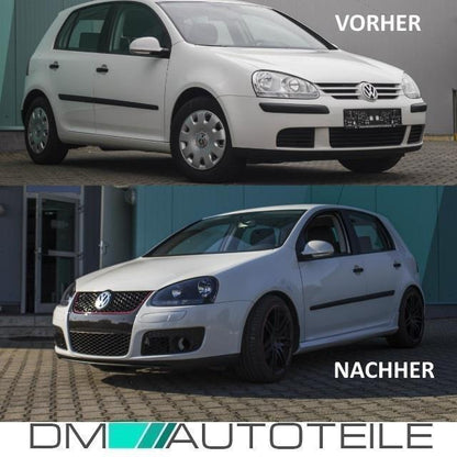 STOßSTANGE Vorne SET + GITTER + ZUBEHÖR KOMPLETT + ABE für VW Golf 5 V UMBAU GTI